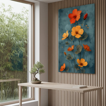 Vibrant Abstract Floral Canvas Print #31