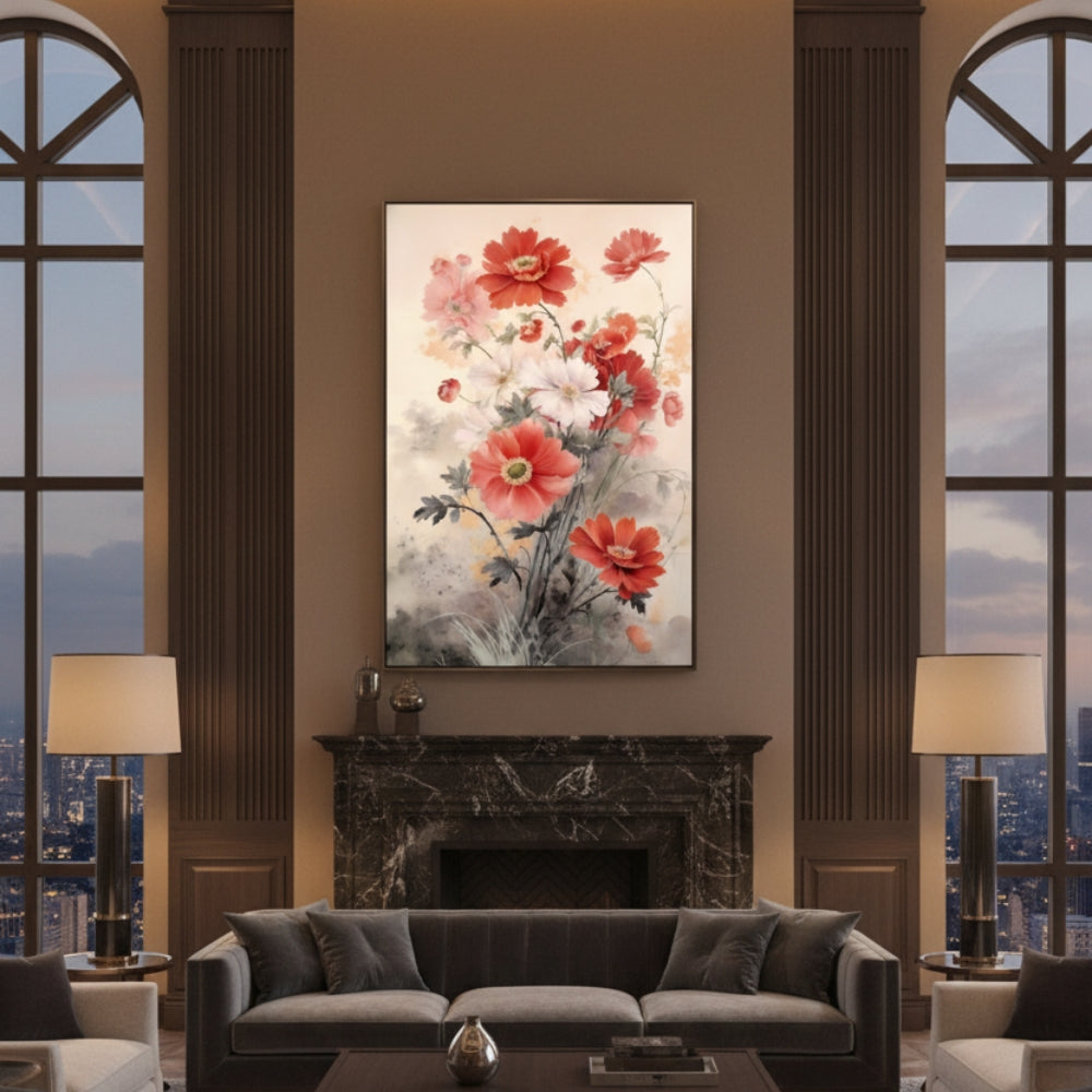 Vibrant Abstract Floral Canvas Print #58