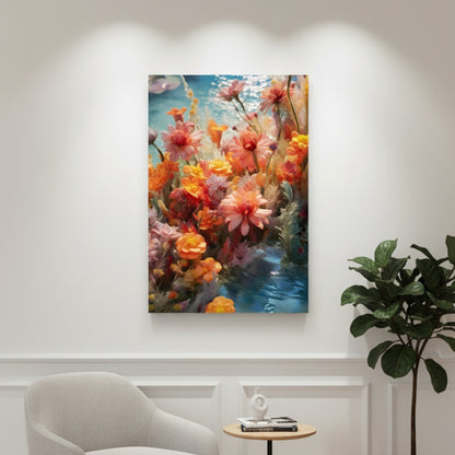 Vibrant Abstract Floral Canvas Print #51