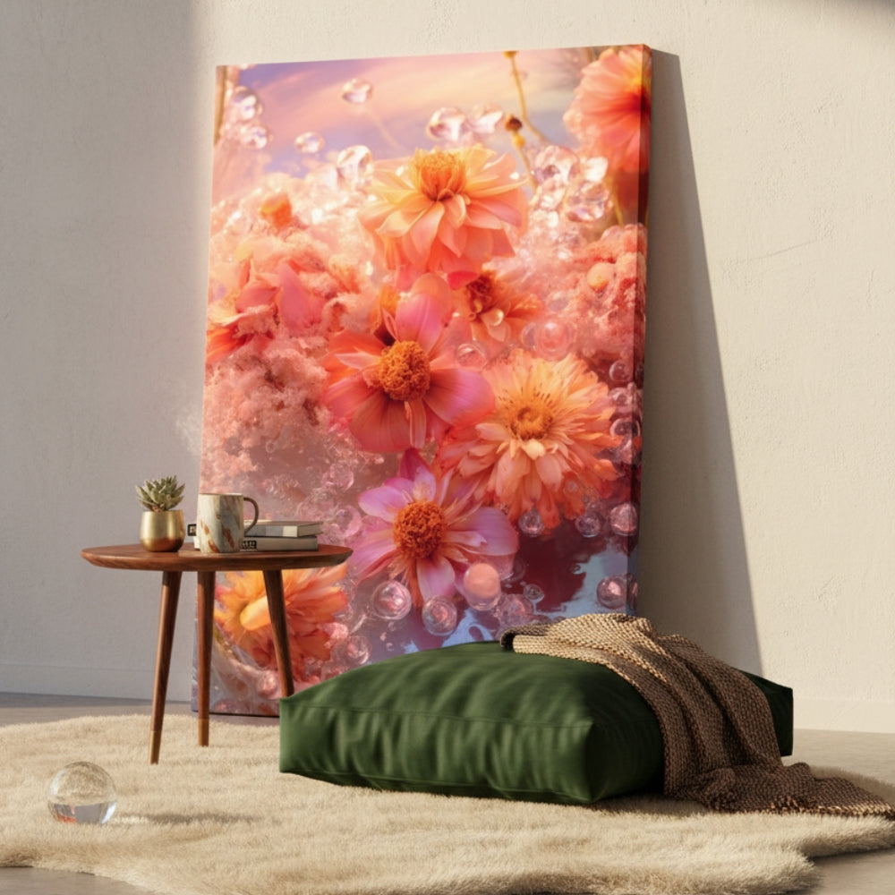 Vibrant Abstract Floral Canvas Print #54