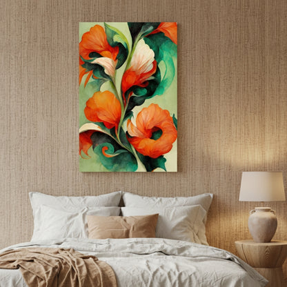 Vibrant Abstract Floral Canvas Print #35