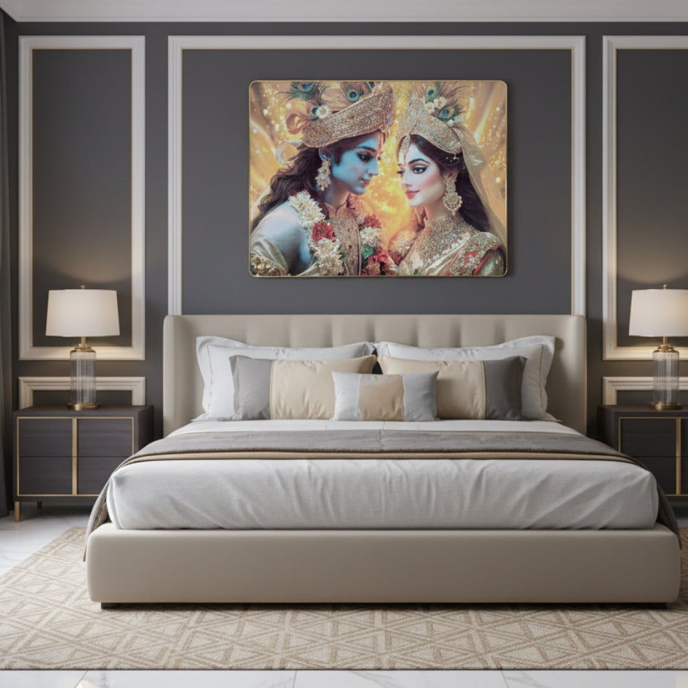 Regal Radha Krishna Divine Union Art