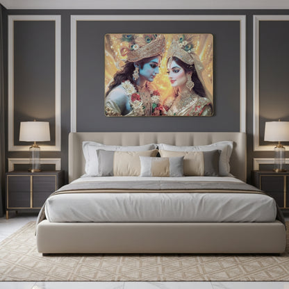 Regal Radha Krishna Divine Union Art