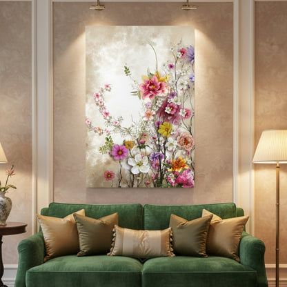 Vibrant Abstract Floral Canvas Print #49