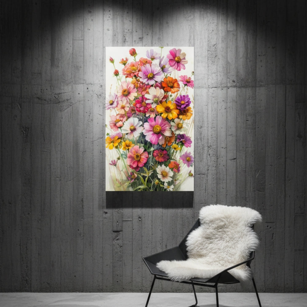 Vibrant Abstract Floral Canvas Print #43
