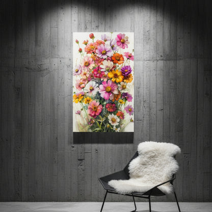 Vibrant Abstract Floral Canvas Print #43