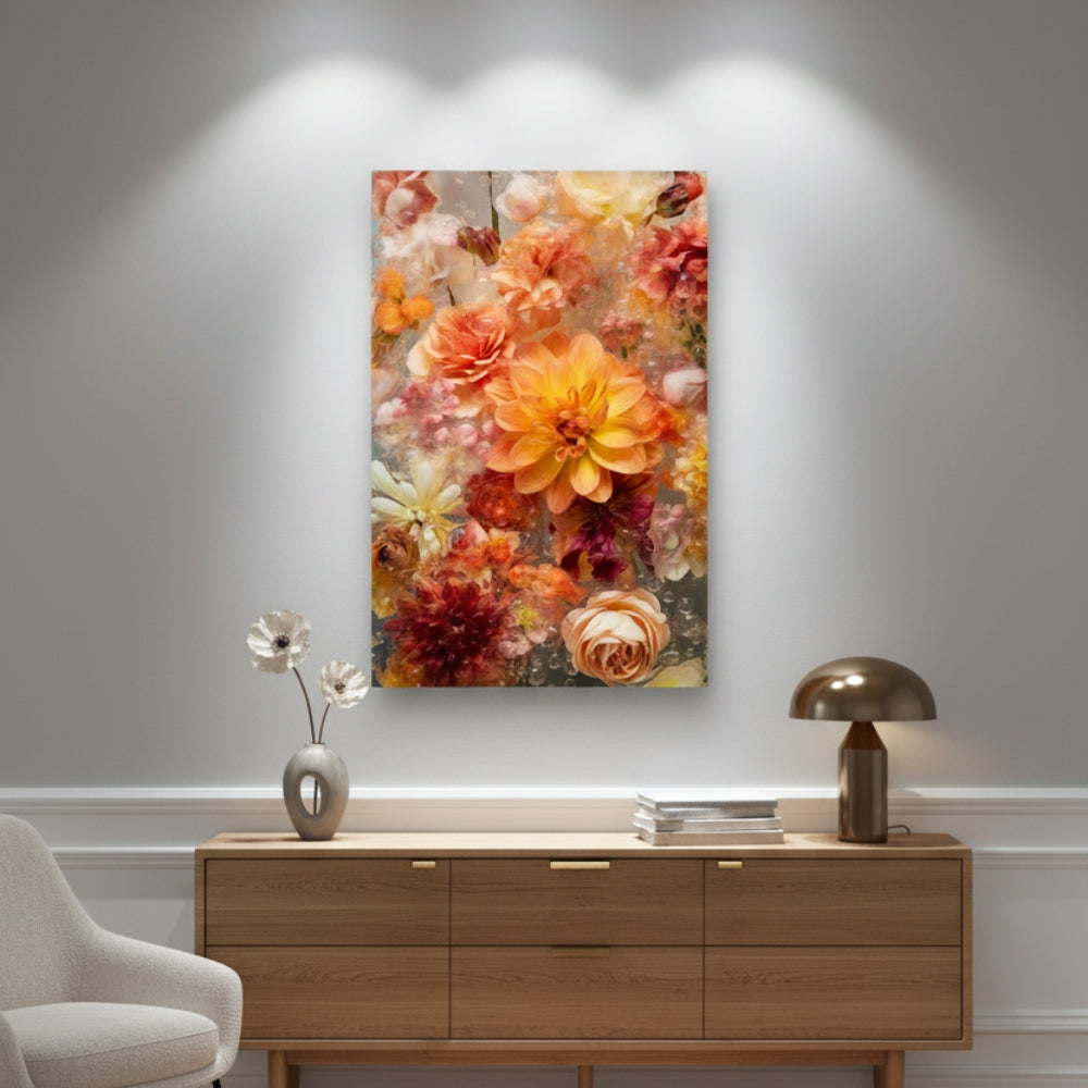 Vibrant Abstract Floral Canvas Print #50