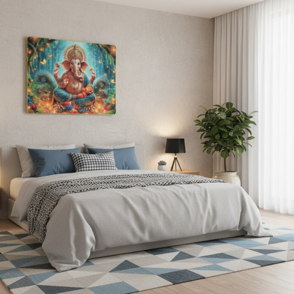 Vibrant Ganesha Mystic Forest Wall Art