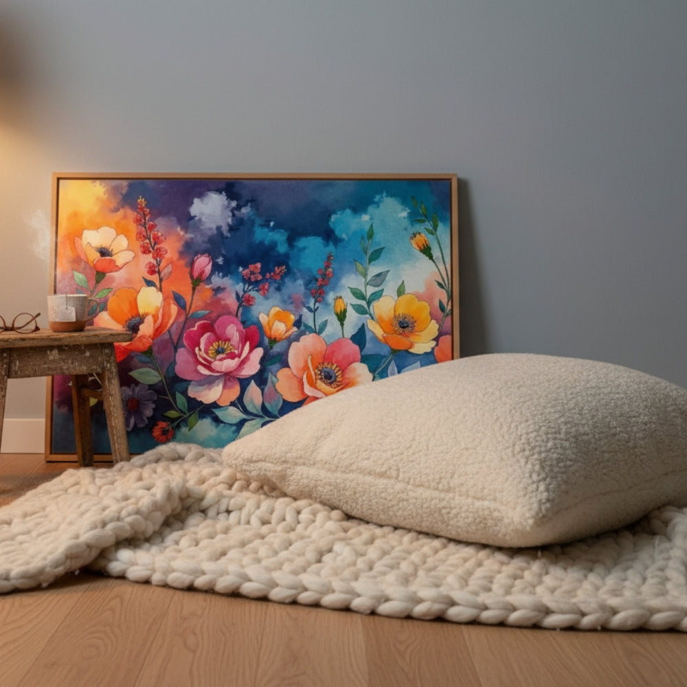 Serene Pink Cosmos Abstract Wall Art