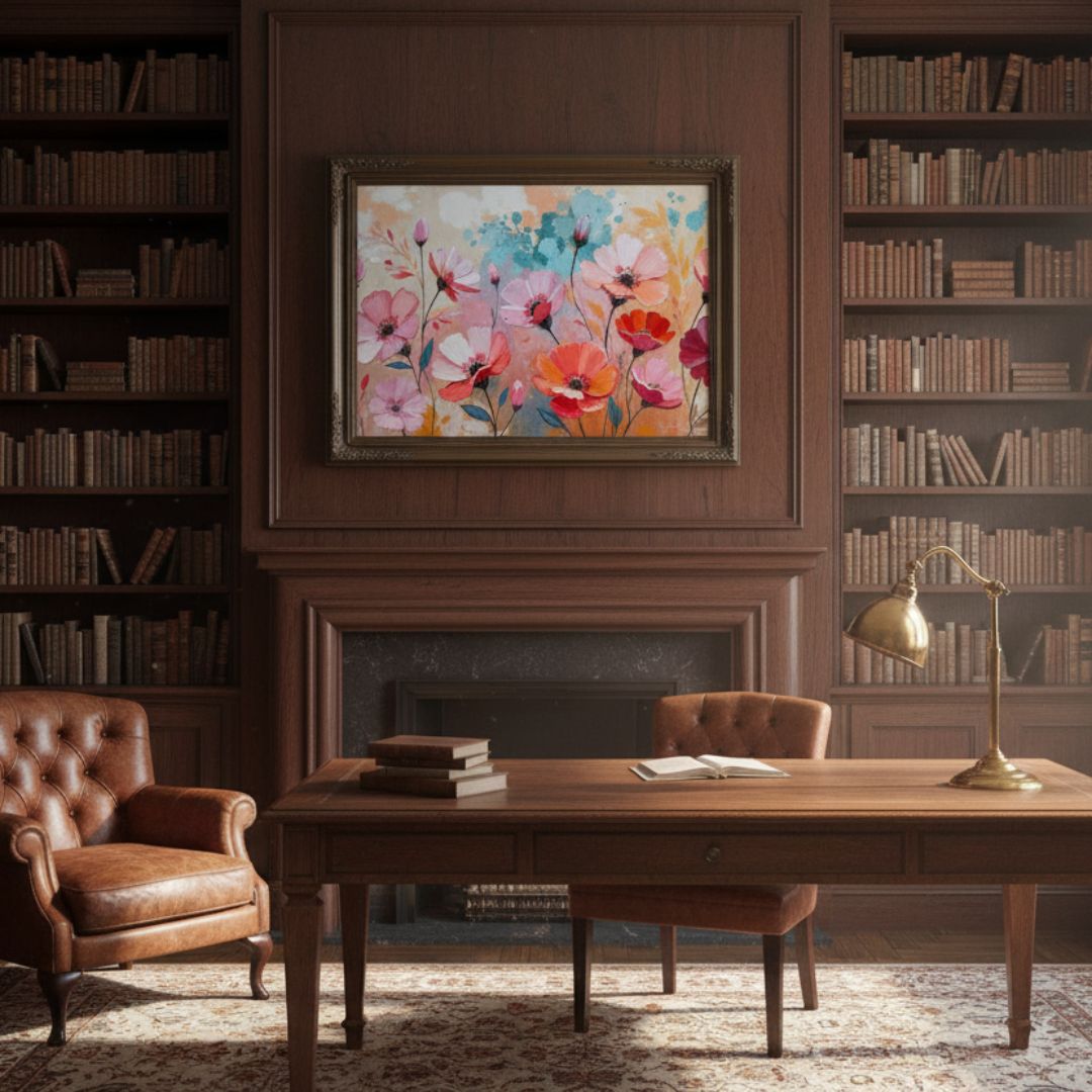 Textured Impasto Floral Wall Art