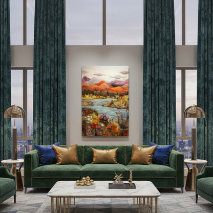 Vibrant Textured Flower Canvas