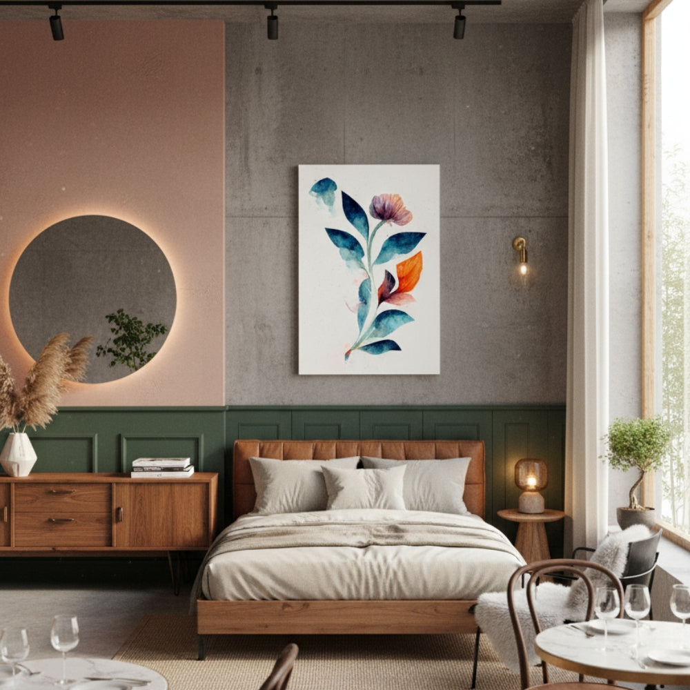 Vibrant Abstract Floral Canvas Print #40