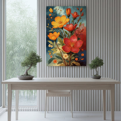 Vibrant Abstract Floral Canvas Print #20