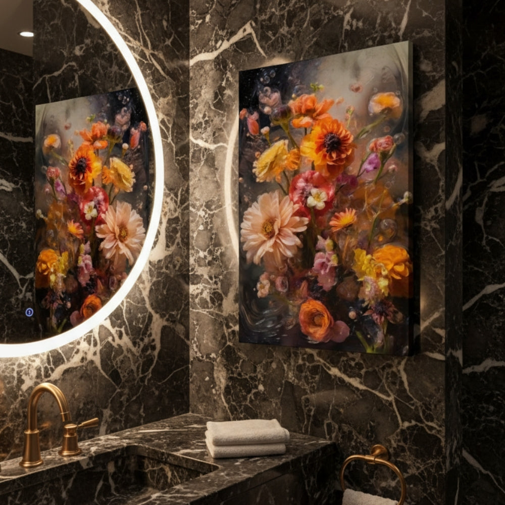 Vibrant Abstract Floral Canvas Print #46