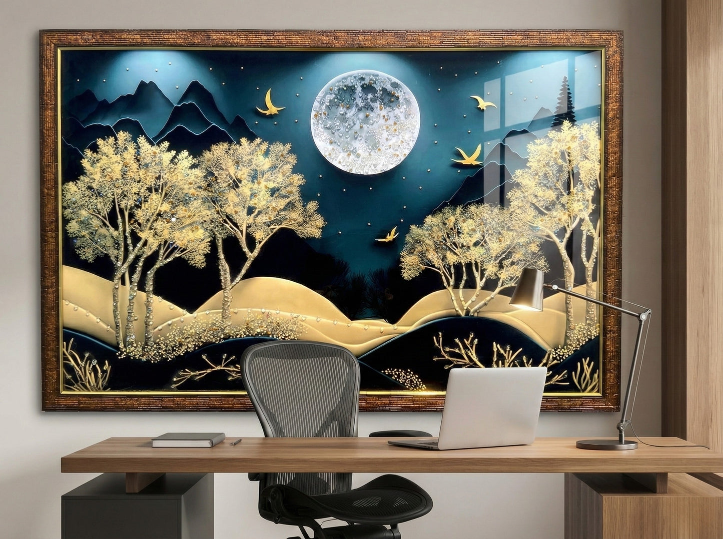 Premium Resin Landscape Wall Art | Crystal Embellished | 2×3 ft | Indi Trends