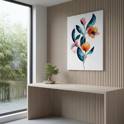 Vibrant Abstract Floral Canvas Print #34