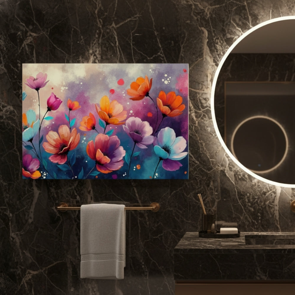 Vibrant Abstract Floral Canvas Print #39