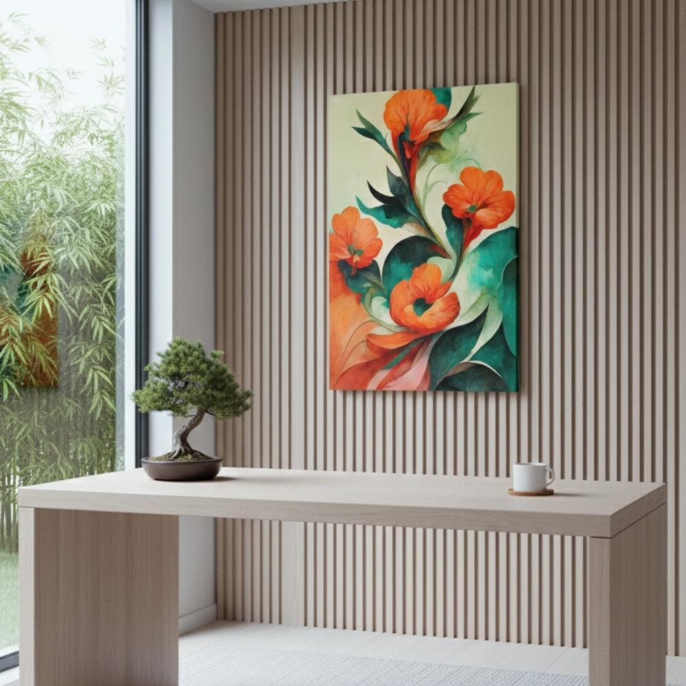 Vibrant Abstract Floral Canvas Print #36