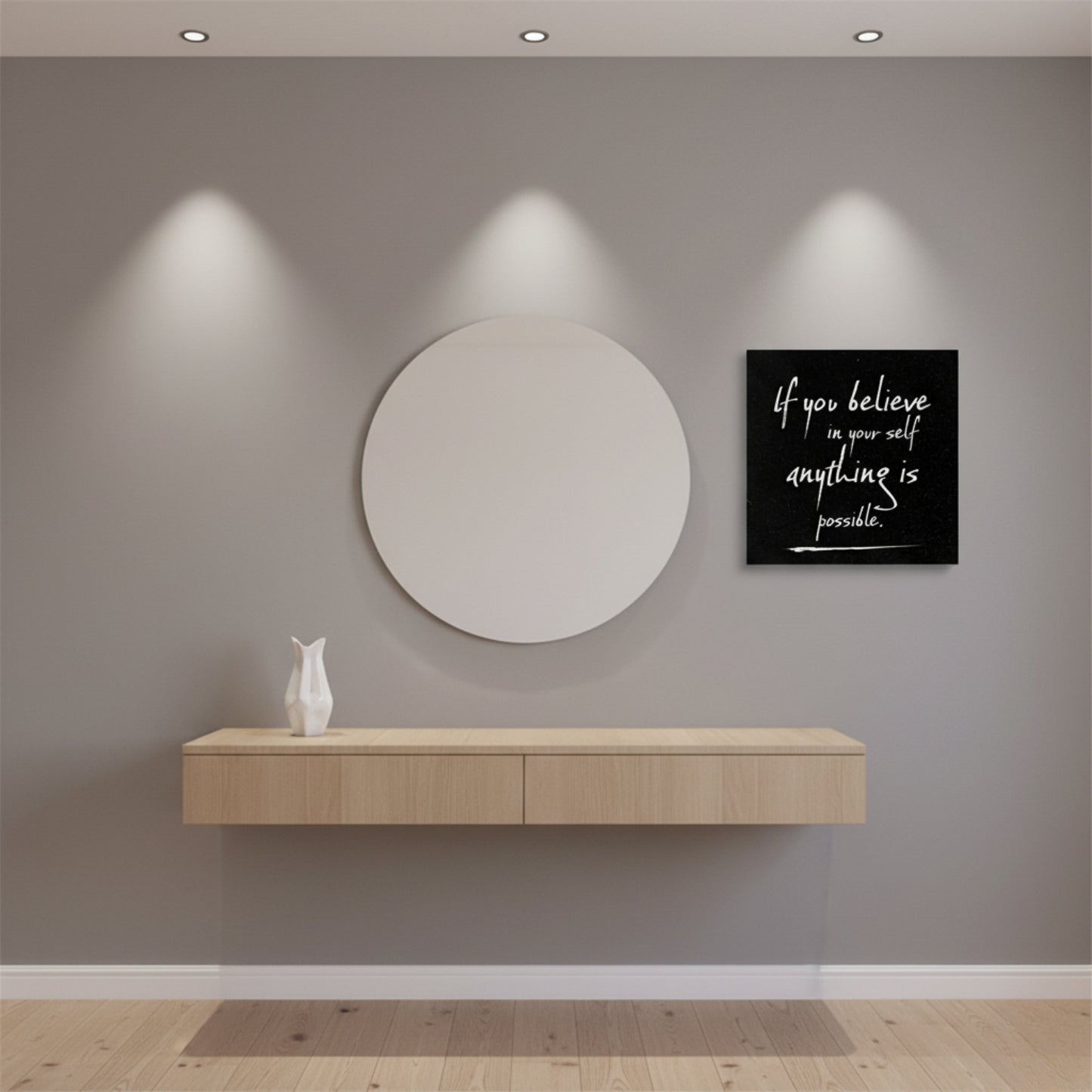 If You Believe in Yourself, Anything Is Possible – Motivational Thought Frame | Premium Canvas Print by Indi Trends