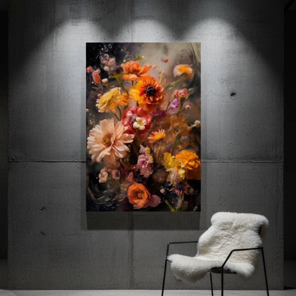 Vibrant Abstract Floral Canvas Print #46