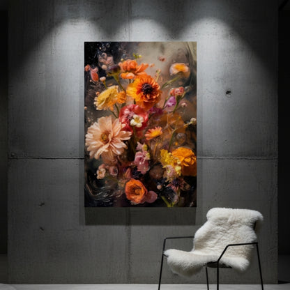 Vibrant Abstract Floral Canvas Print #46