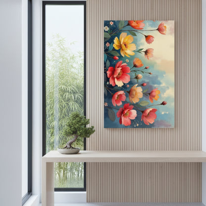 Vibrant Abstract Floral Canvas Print #25