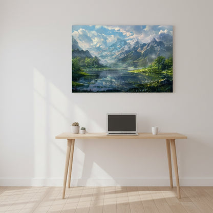 Peaceful Alpine Valley Lake Canvas Print