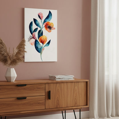 Vibrant Abstract Floral Canvas Print #34