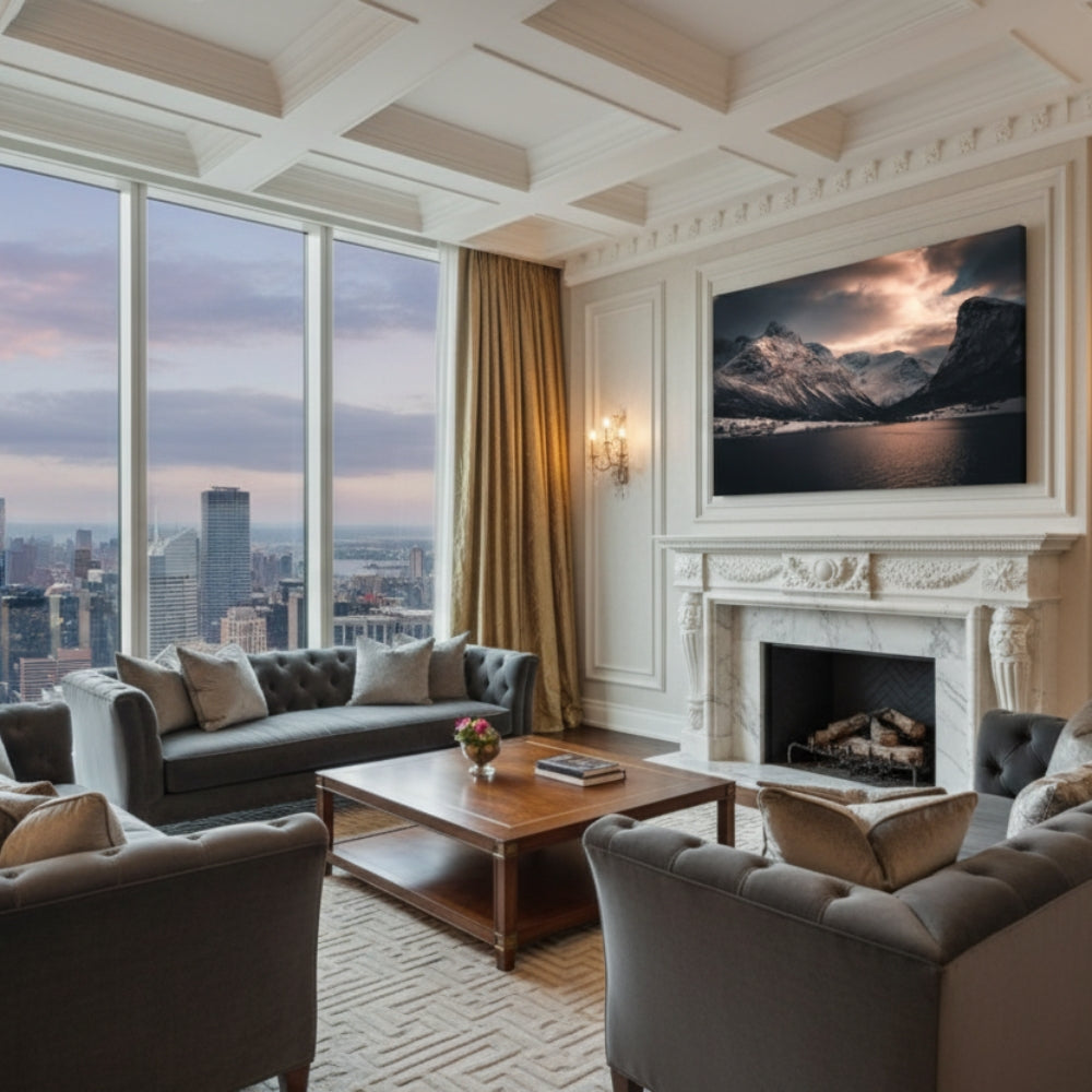 Dramatic Snowy Peak Sunset Canvas