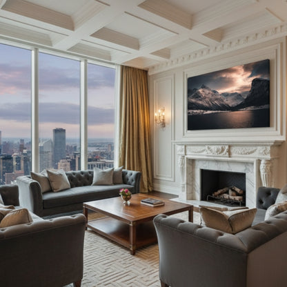 Dramatic Snowy Peak Sunset Canvas