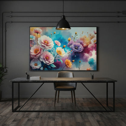 Warm Watercolor Poppies Canvas Art