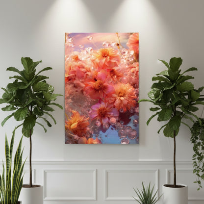 Vibrant Abstract Floral Canvas Print #54