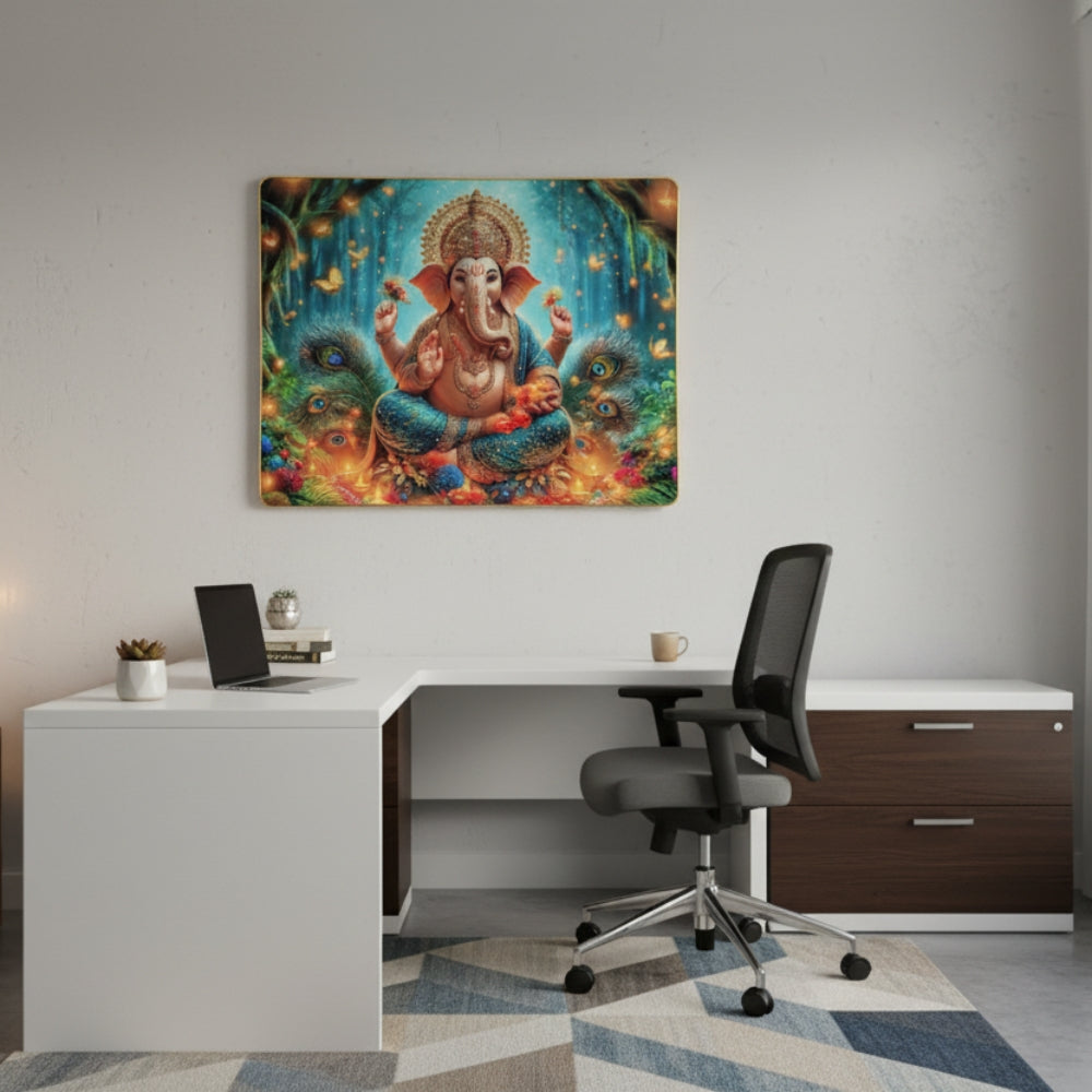Vibrant Ganesha Mystic Forest Wall Art
