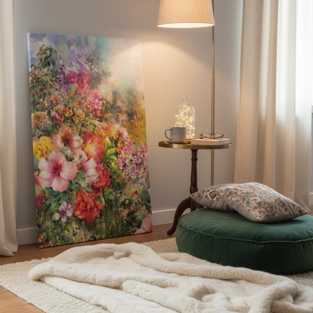 Vibrant Abstract Floral Canvas Print #52