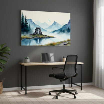 The Silent Stone Portal Standing Eternal Amidst Whispering Pines And Drifting Morning Mountain Fog