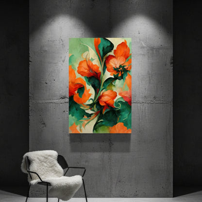 Vibrant Abstract Floral Canvas Print #33