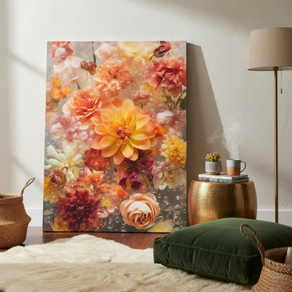 Vibrant Abstract Floral Canvas Print #50