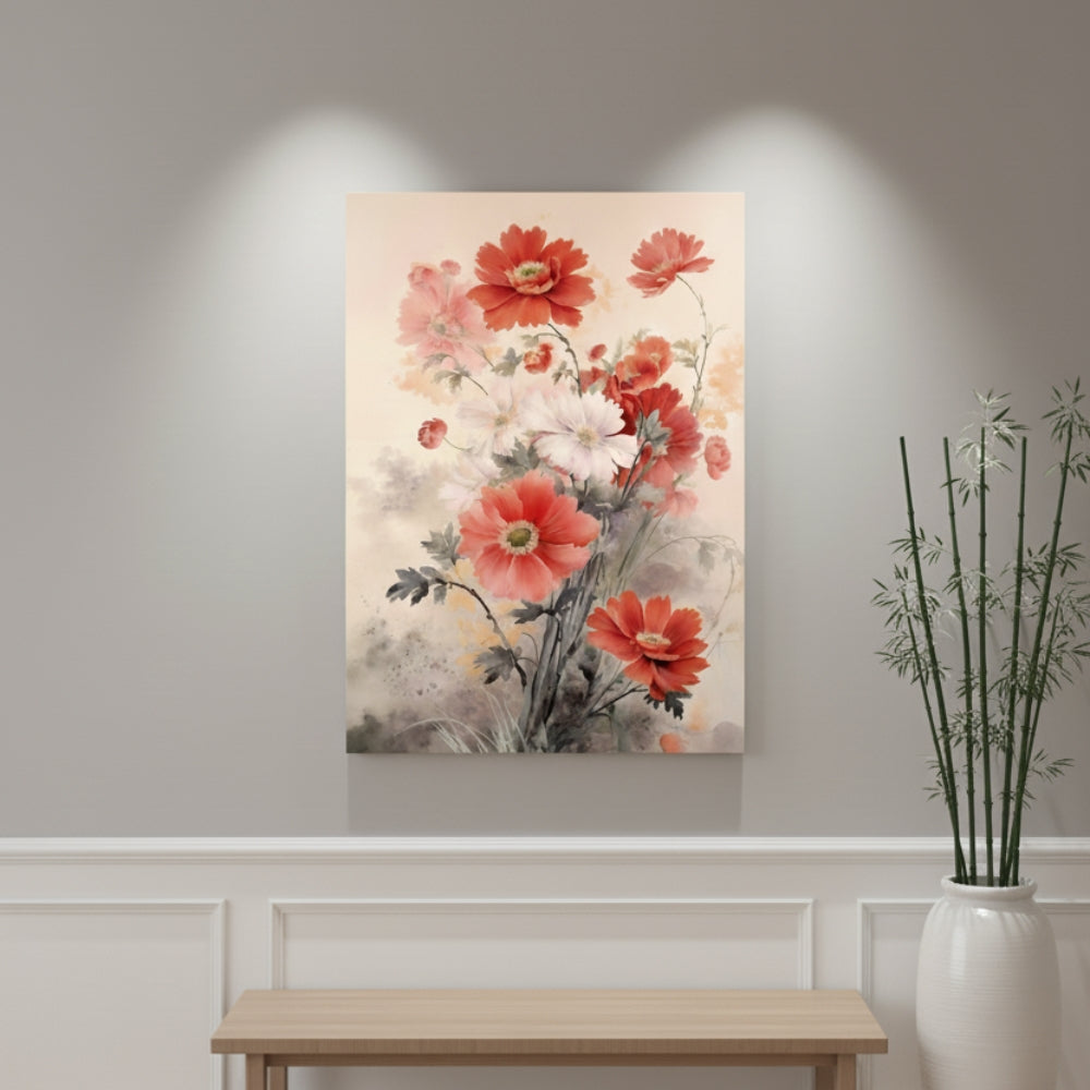 Vibrant Abstract Floral Canvas Print #58