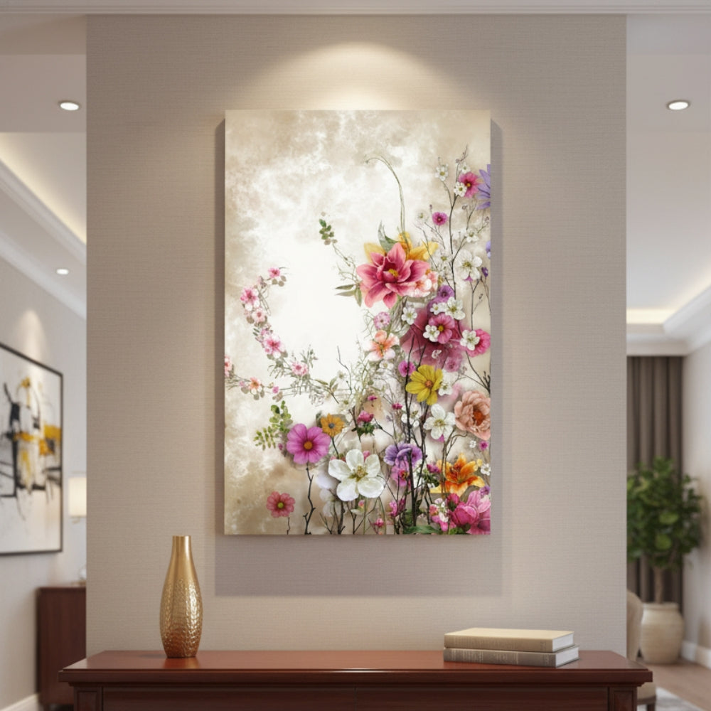 Vibrant Abstract Floral Canvas Print #49