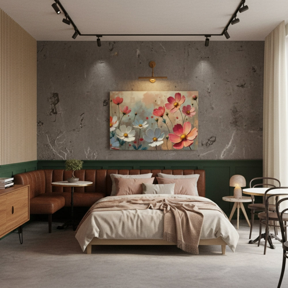 Vibrant Abstract Floral Canvas Print #37