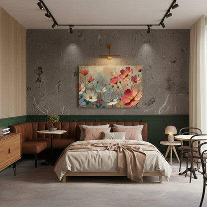 Vibrant Abstract Floral Canvas Print #37