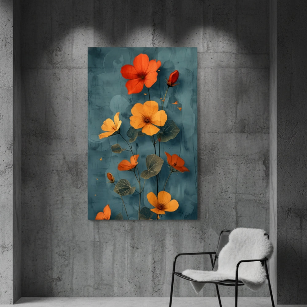 Vibrant Abstract Floral Canvas Print #31