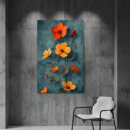 Vibrant Abstract Floral Canvas Print #31