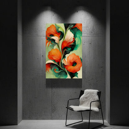 Vibrant Abstract Floral Canvas Print #34