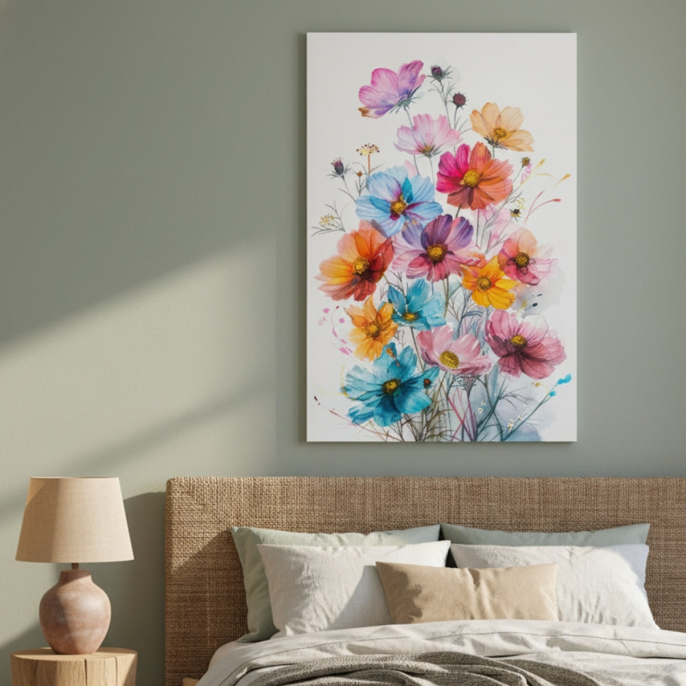 Vibrant Abstract Floral Canvas Print #42