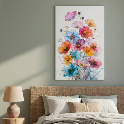 Vibrant Abstract Floral Canvas Print #42
