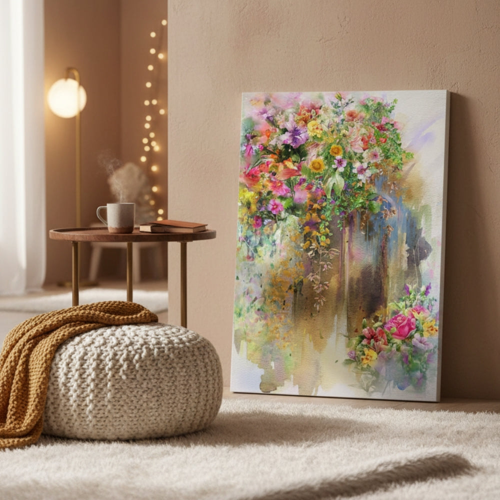 Vibrant Abstract Floral Canvas Print #55