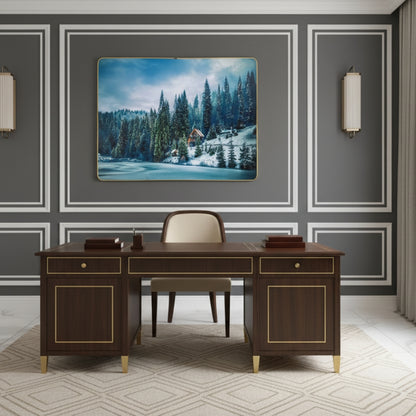 Where The Whisper Of Falling Snow Meets The Warmth Of A Solitary Cabin In The Silent Blue Hills