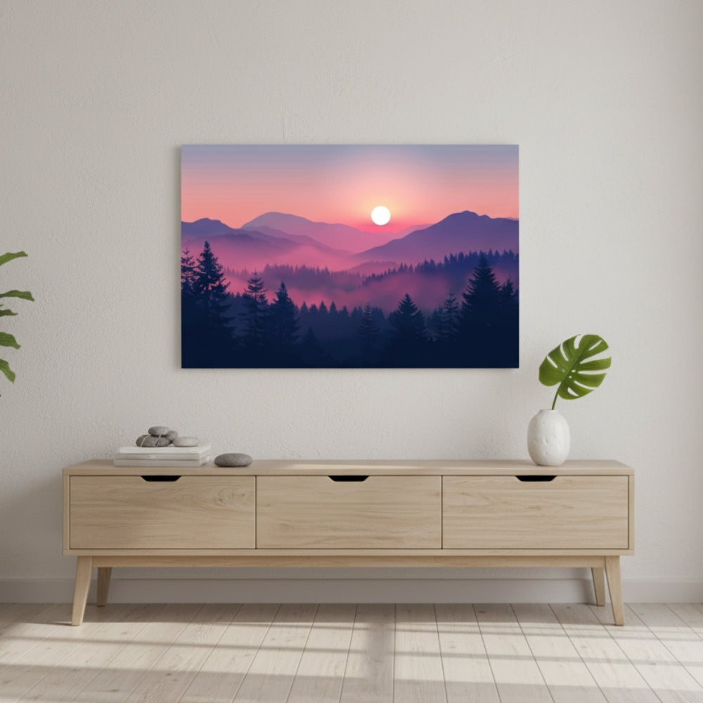 The Lonely Winding Road That Leads Towards The Warm Glowing Horizon As The Blue Sky Begins To Fade