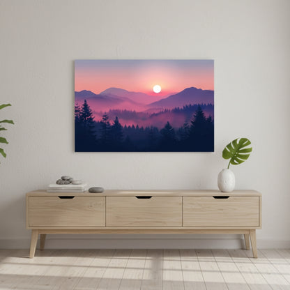 The Lonely Winding Road That Leads Towards The Warm Glowing Horizon As The Blue Sky Begins To Fade